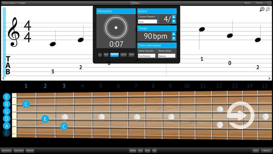 Purely Acoustic Guitar Screenshot Custom Metronome