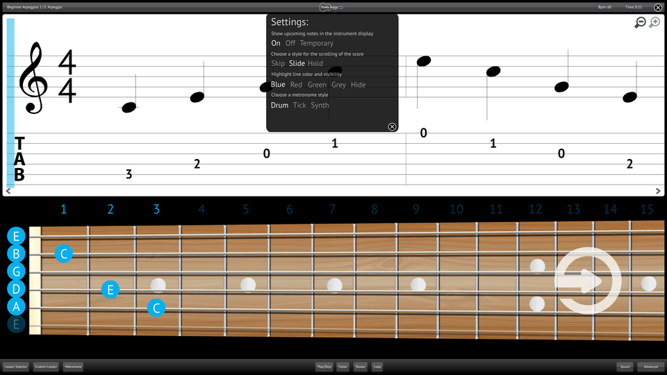 Purely Acoustic Guitar Screenshot Settings