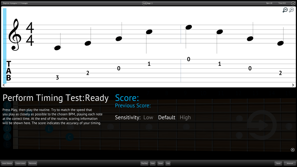 Purely Acoustic Guitar Screenshot Perform Testing Ability